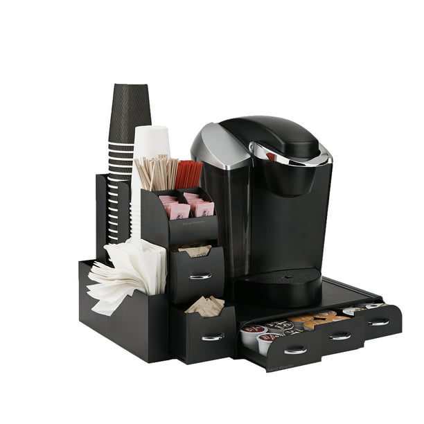 Mind Reader Combine 2-Piece Single Serve Coffee Pod Drawer and Condiment Organizer Station White 